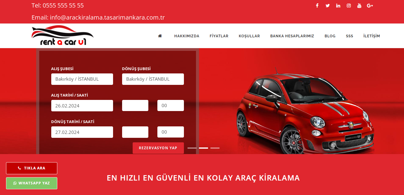 Araç Kiralama - Rent A Car Teması