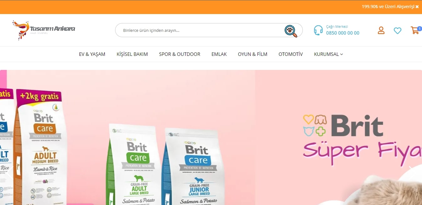 E-Ticaret V11 - Pet Satış Teması Entegrasyonlu
