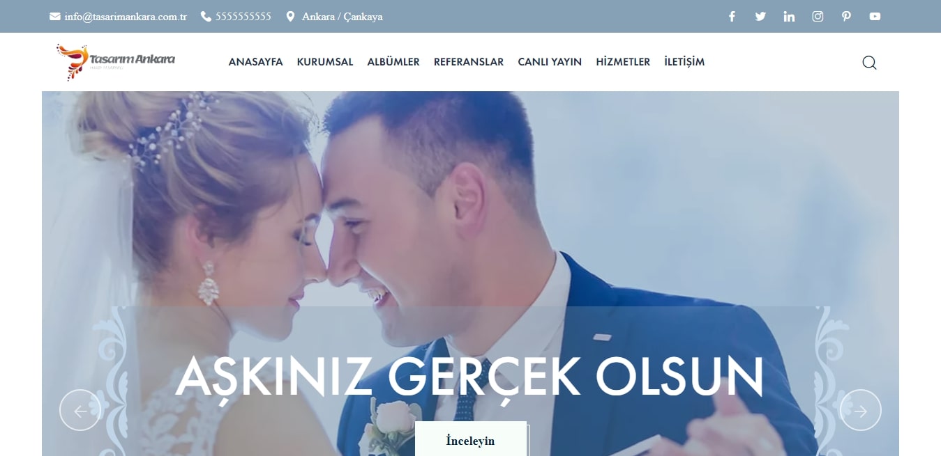 Düğün Fotoğrafçısı Tanıtım Teması V1