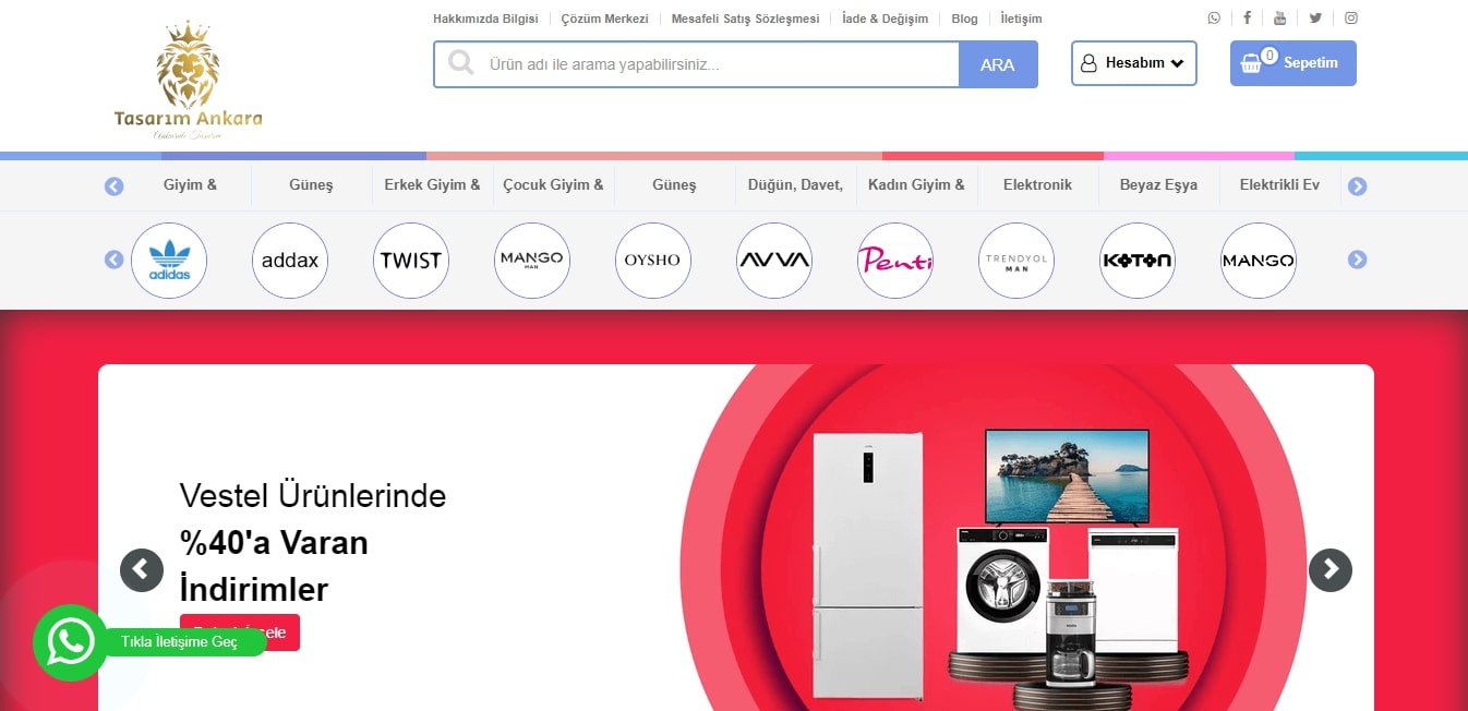 Çok Opsiyonlu E-Ticaret V10 Teması