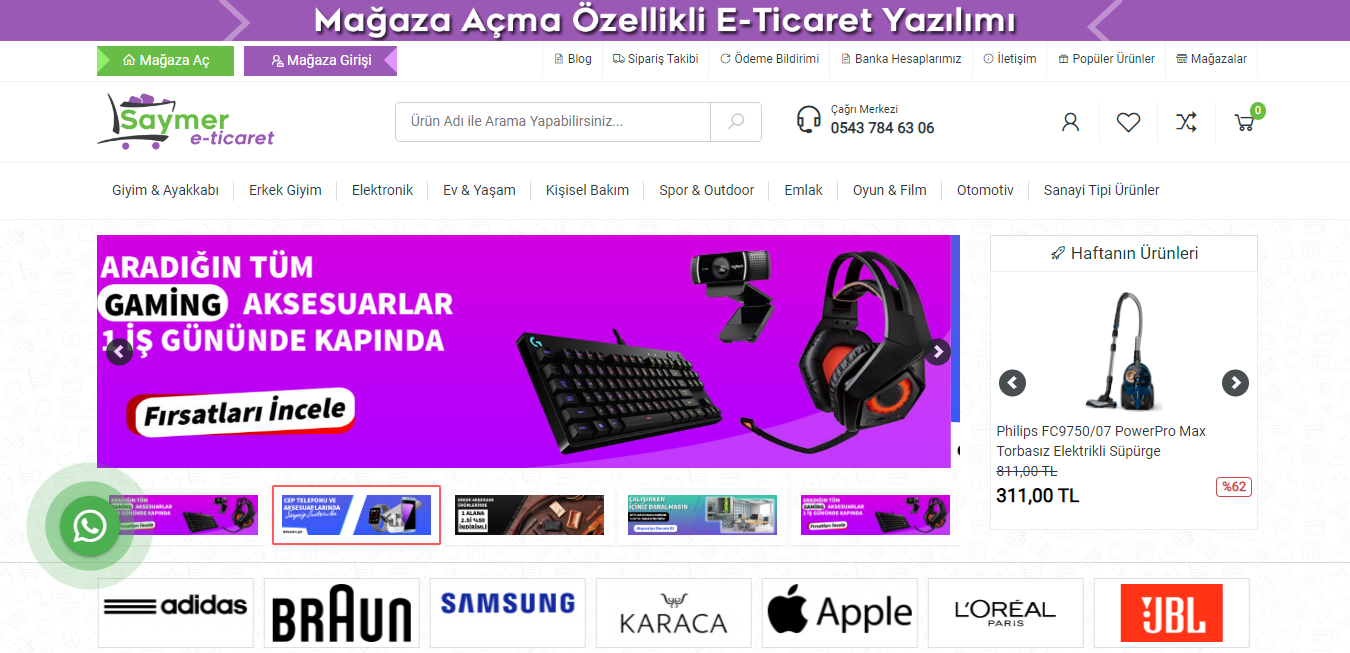 Çok Opsiyonlu E-Ticaret Teması V10