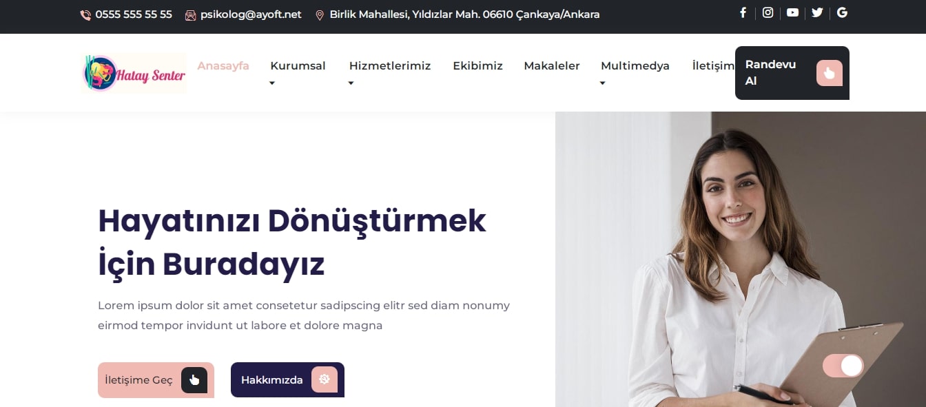 Psikolog Tanıtım Sitesi V1